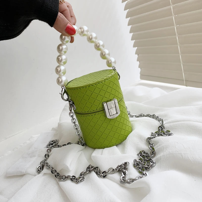 Leather Mini Chain Crossbody Bag Lipstick Pouches Women Shoulder Bags