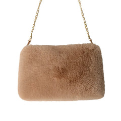 Faux Fur Crossbody Bag Winter Messenger Plush Handbag