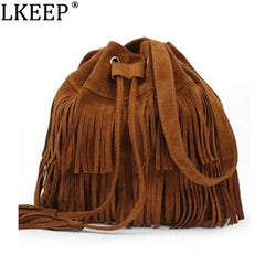 Vintage Fringe Women Messenger Bag Tassel Shoulder Crossbody Big Tote Handbag