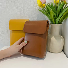 Mini PU Leather Shoulder Purses Handbags Girls Ladies Phone Solid Bag