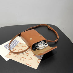 Mini PU Leather Shoulder Purses Handbags Girls Ladies Phone Solid Bag