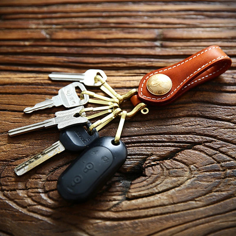 Men's Leather Key Wallet Holder Vintage Waist Keychain Organizer