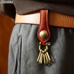 Men's Leather Key Wallet Holder Vintage Waist Keychain Organizer