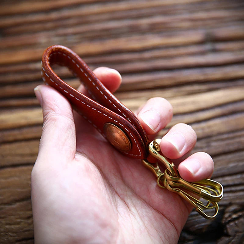 Men's Leather Key Wallet Holder Vintage Waist Keychain Organizer