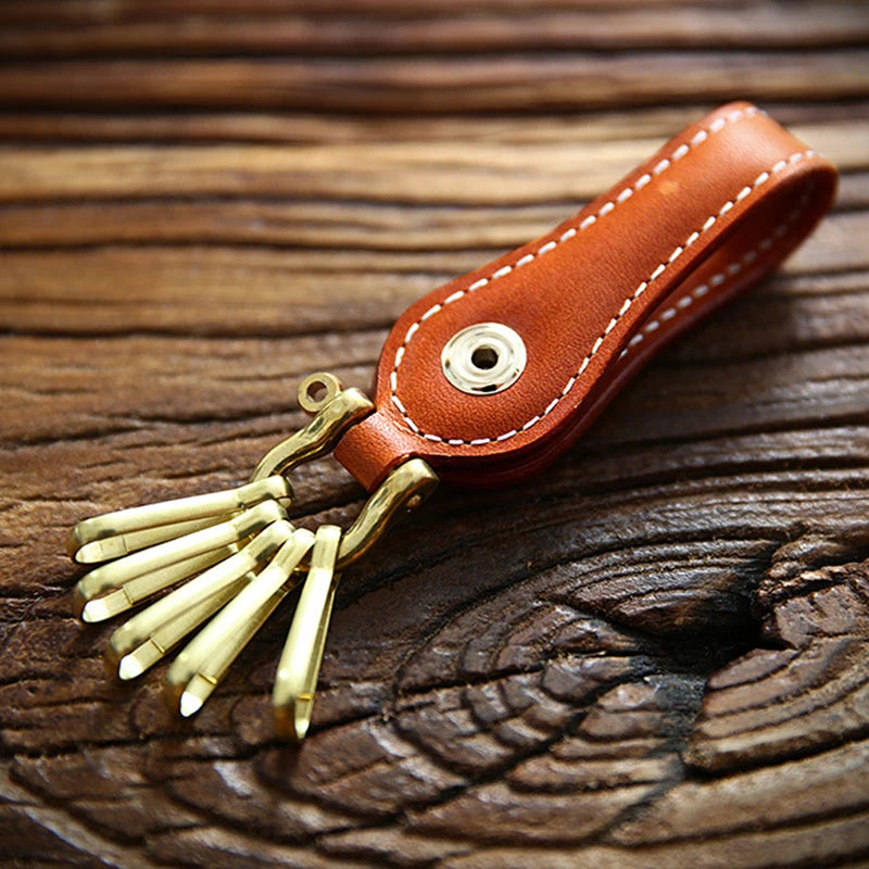 Men's Leather Key Wallet Holder Vintage Waist Keychain Organizer