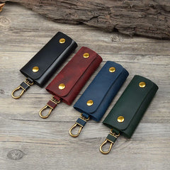 Leather Key Wallet Men Holder Keychain Pouch Purse Housekeeper Small