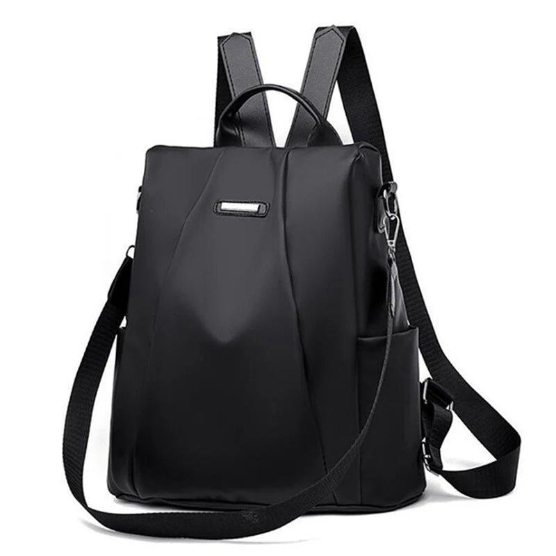 Women's School Nylon Backpack with Shoulder Strap