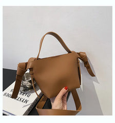 Texture Portable Bucket Ins Knotted Bow Tote Women's Single Shoulder Crossbody C