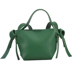 Texture Portable Bucket Ins Knotted Bow Tote Women's Single Shoulder Crossbody C