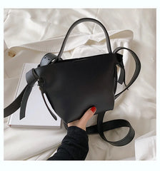 Texture Portable Bucket Ins Knotted Bow Tote Women's Single Shoulder Crossbody C