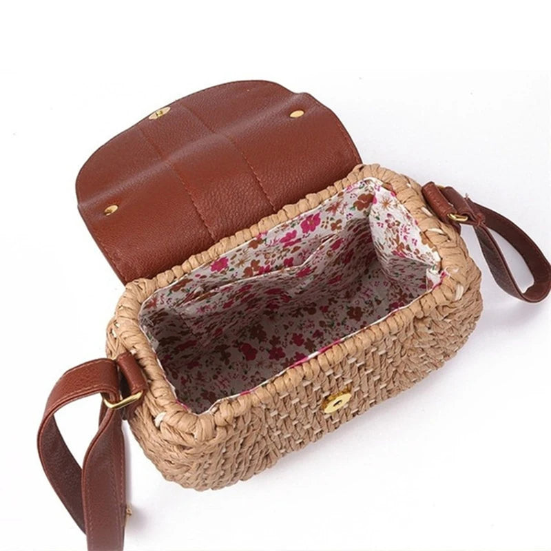 Bohemian Tassel Straw Crossbody Bag for Women