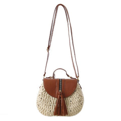 Bohemian Tassel Straw Crossbody Bag for Women