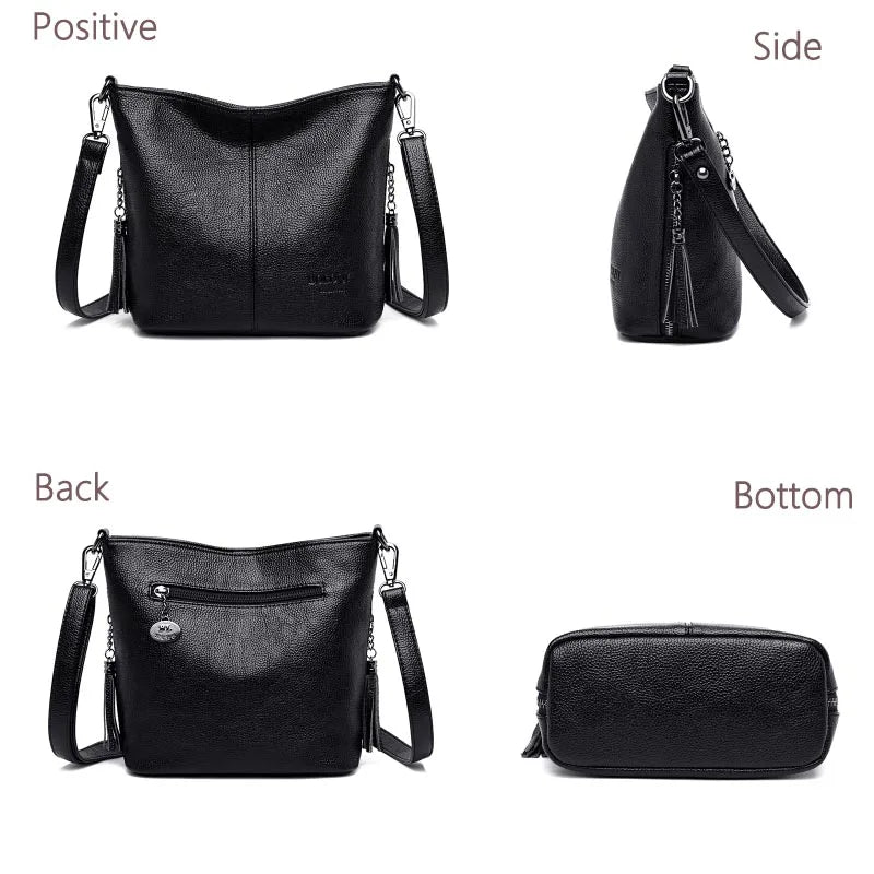 Soft Leather Shoulder Bag for Women Larger Capacity Crossbody Handbags