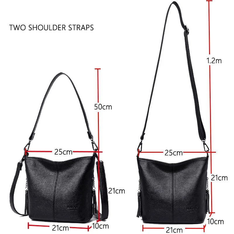Soft Leather Shoulder Bag for Women Larger Capacity Crossbody Handbags