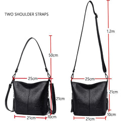 Soft Leather Shoulder Bag for Women Larger Capacity Crossbody Handbags