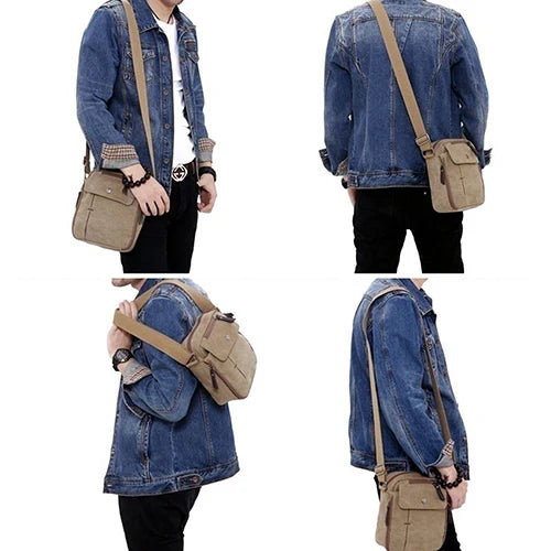 Vintage Canvas Travel Satchel Messenger Bag