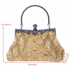 Women's Vintage Beaded Evening Bag for Wedding Party