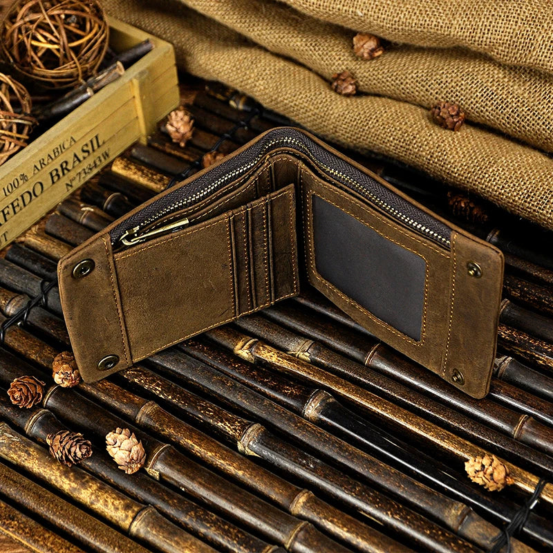 Men's Vintage Leather Travel Organizer Wallet 1003