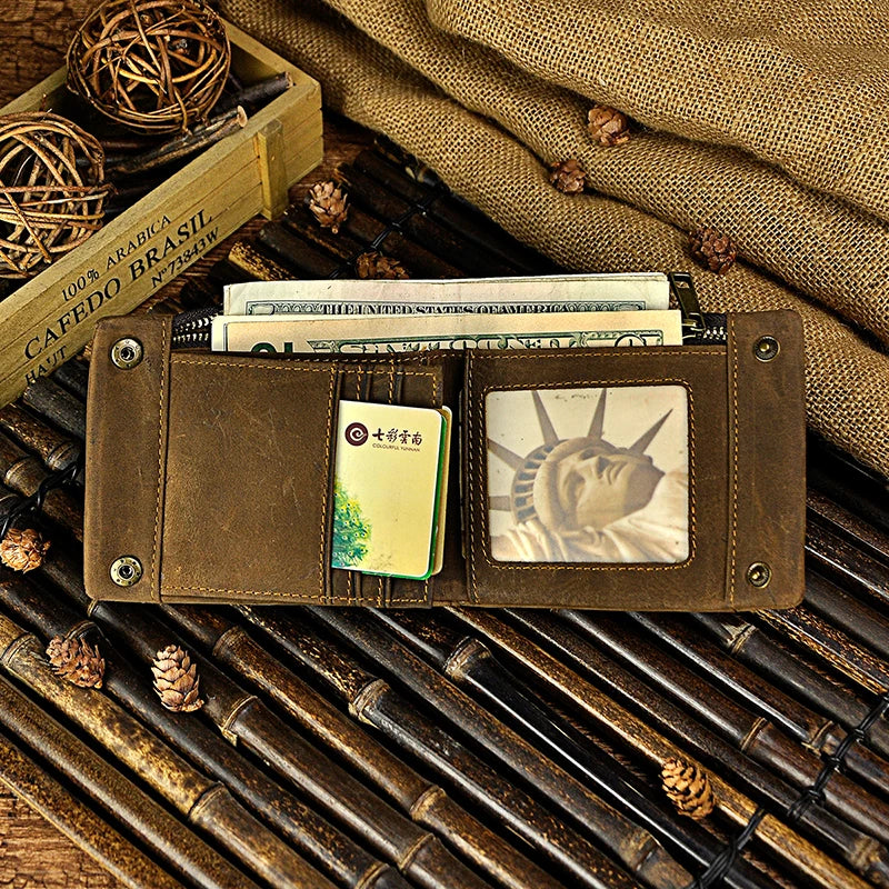 Men's Vintage Leather Travel Organizer Wallet 1003