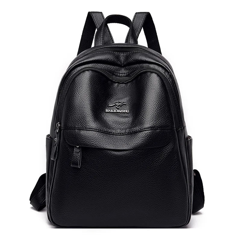 Soft Leather Backpacks for Teen Girls - Large Capacity School Bag