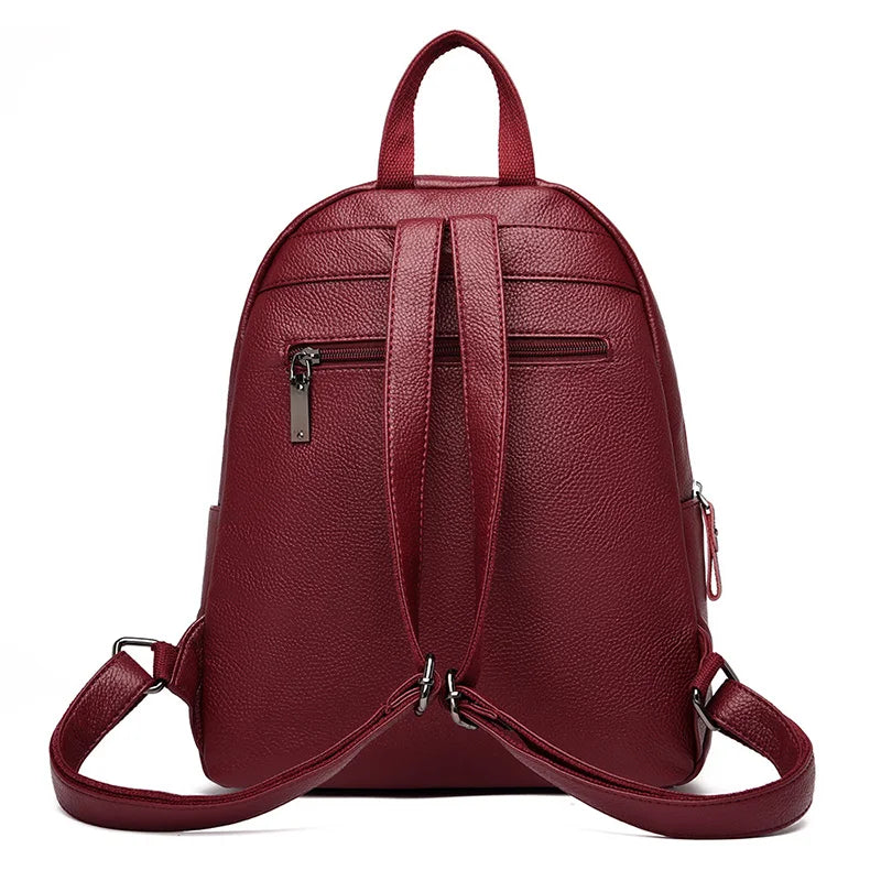 Soft Leather Backpacks for Teen Girls - Large Capacity School Bag