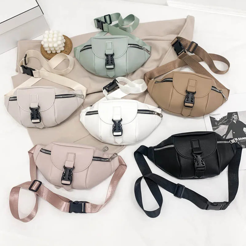 Leather Waist Pack Chest Bag Travel Hip Belt Bags Phone Pouch