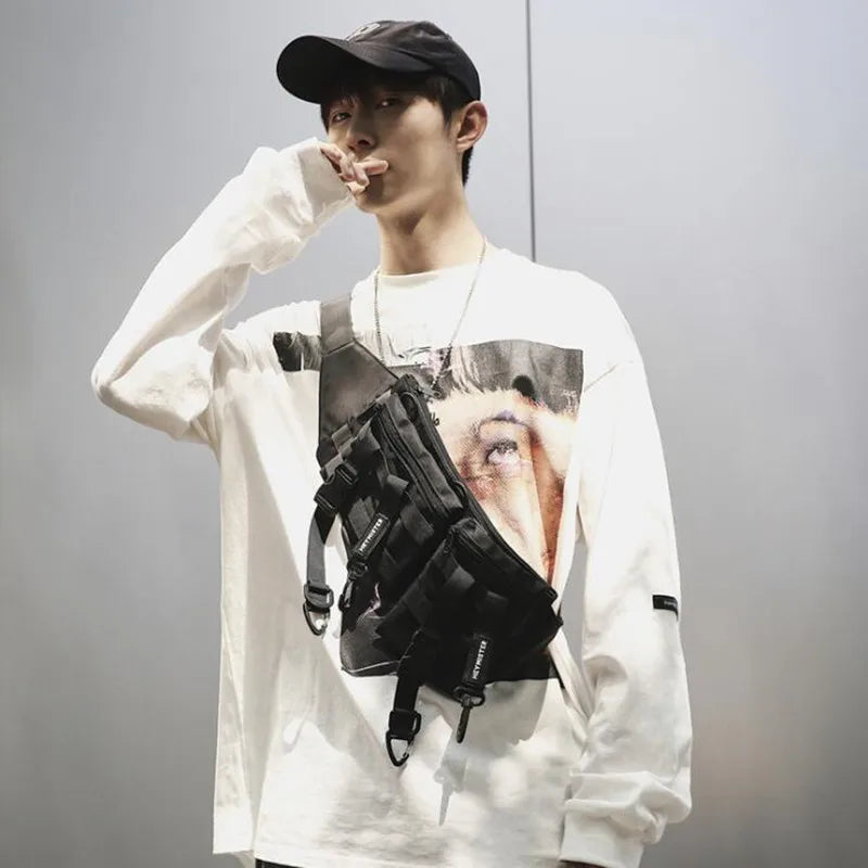 Tactical Messenger Crossbody Bag Multifunction Hip Hop Waist Pack