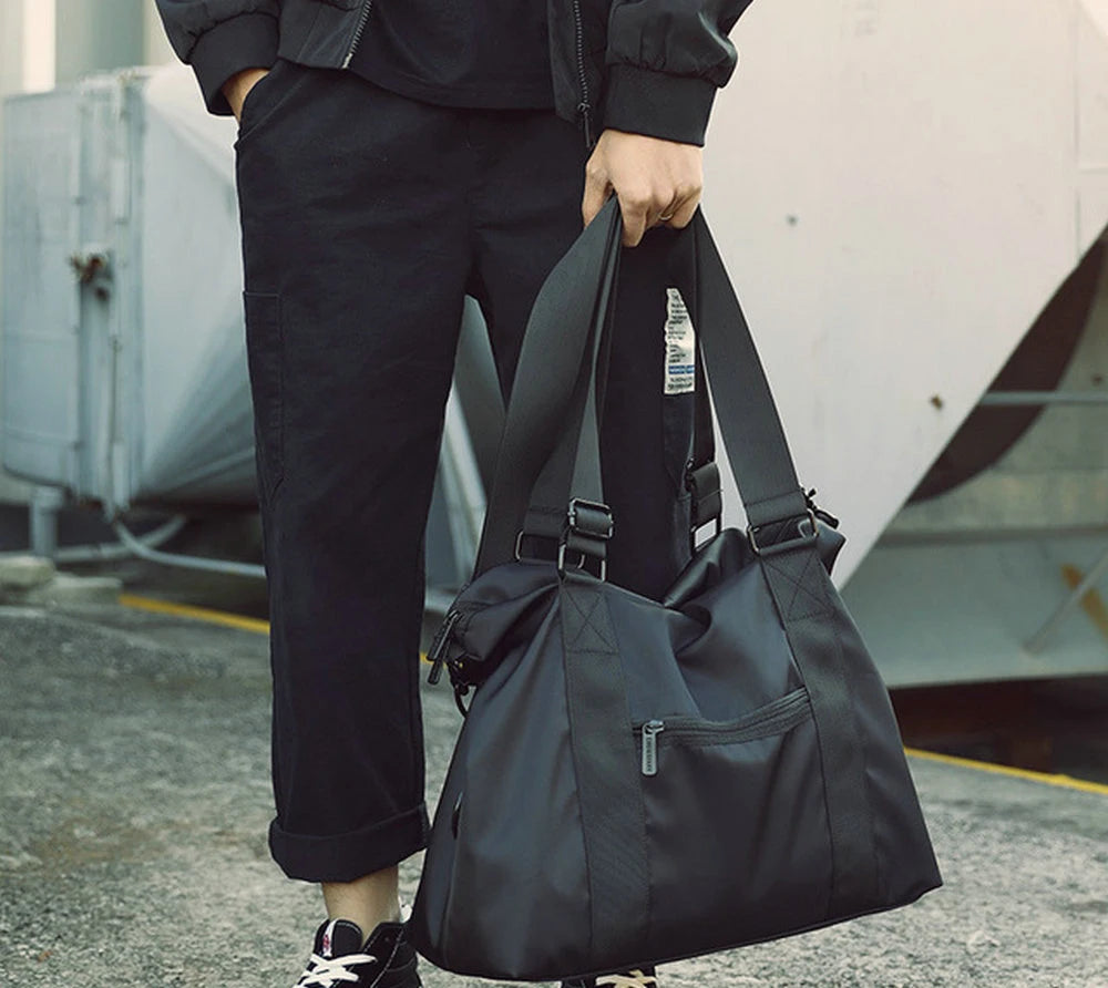 Men's Nylon Travel Bag Large Capacity Luggage Lightweight Shoulder Tote