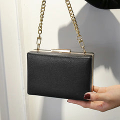 Mini PU Flap Evening Bag Women Wide Chain Handbag For Phone Purse Wallet