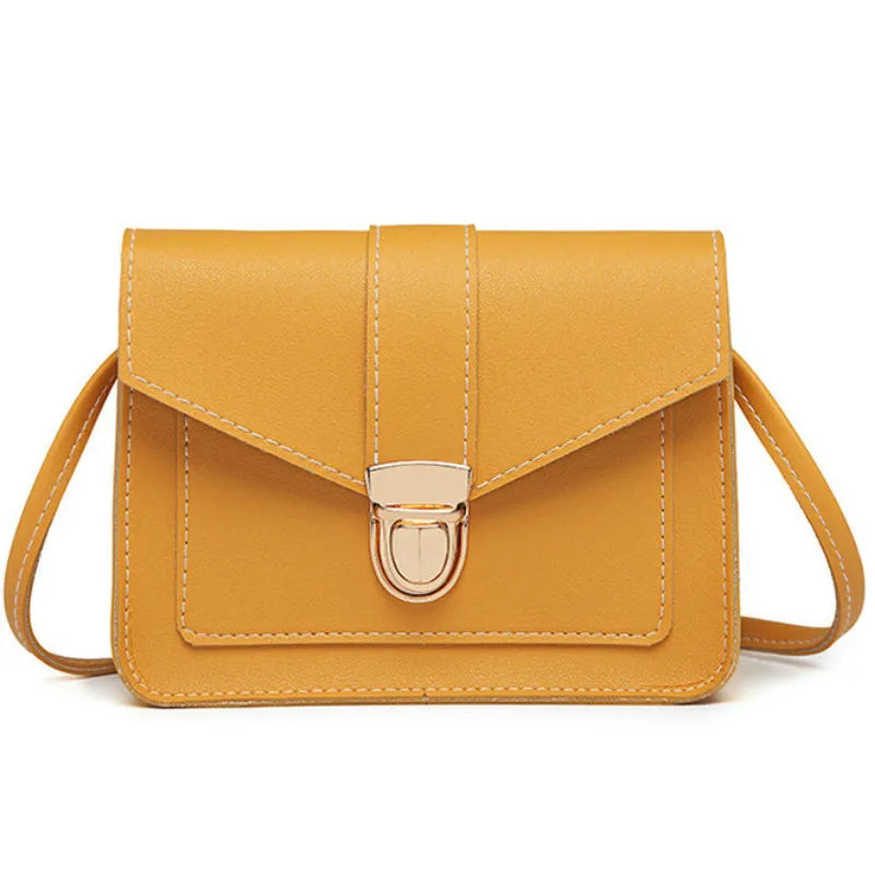 Yellow Mini PU Leather Messenger Bag for Girl