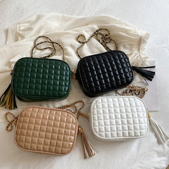 Mini Rhombus Lattice Crossbody Bag Solid Chain Handbags