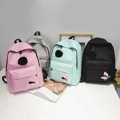 Canvas Backpack Teen Girls School Bag Rucksack Travel Mochila Feminina