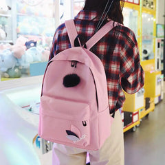 Canvas Backpack Teen Girls School Bag Rucksack Travel Mochila Feminina