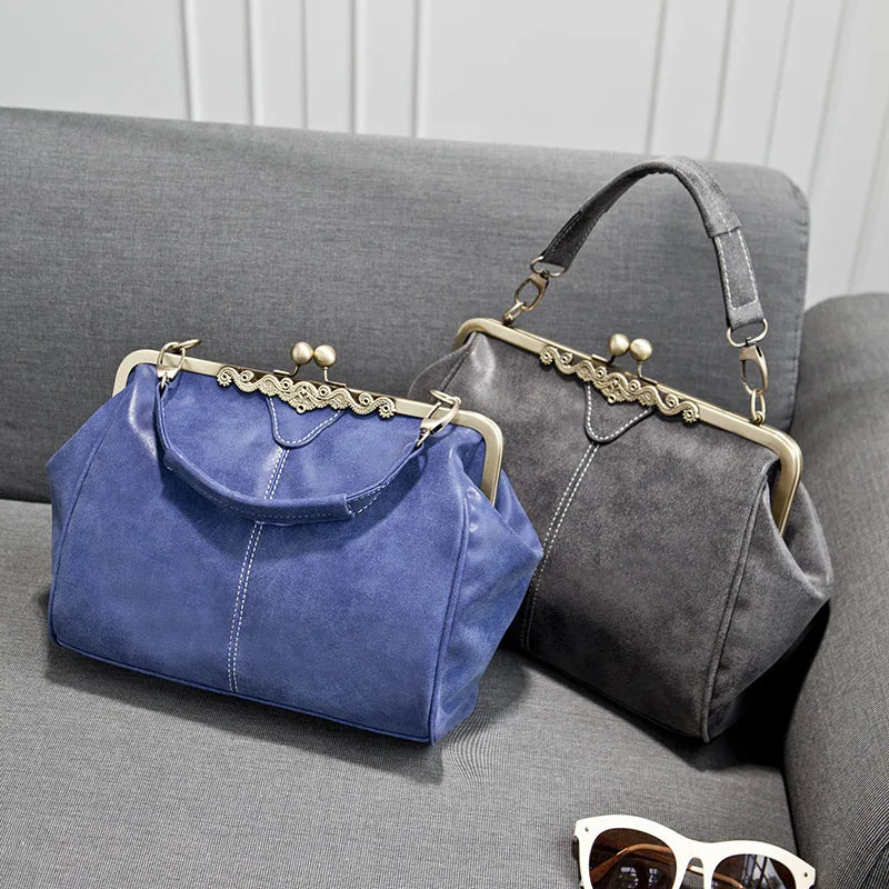 Winter Women Shoulder Bag Nubuck Leather Handbag Vintage Women Bag