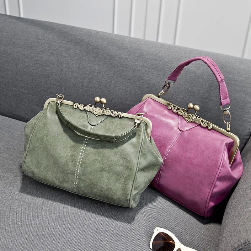 Winter Women Shoulder Bag Nubuck Leather Handbag Vintage Women Bag