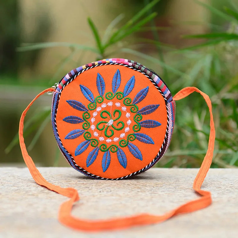Autumn Woman Bag Embroidery Small Square Bag Ethnic Outdoor