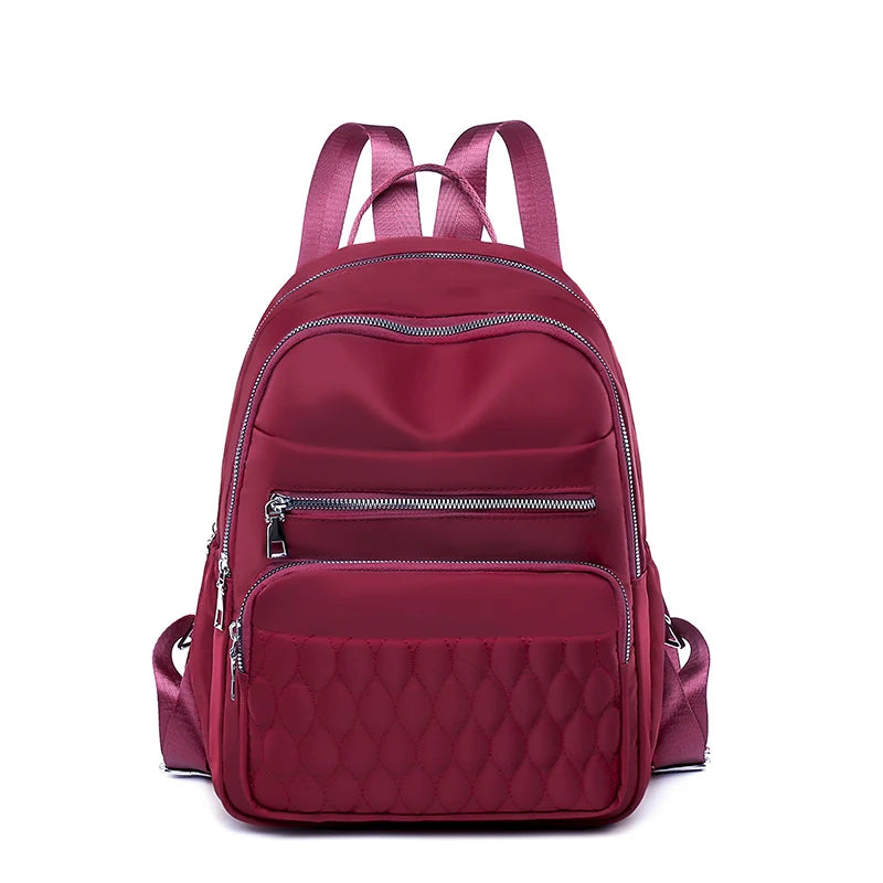 Nylon School Bag Teen Girl Shoulder Backpack Female