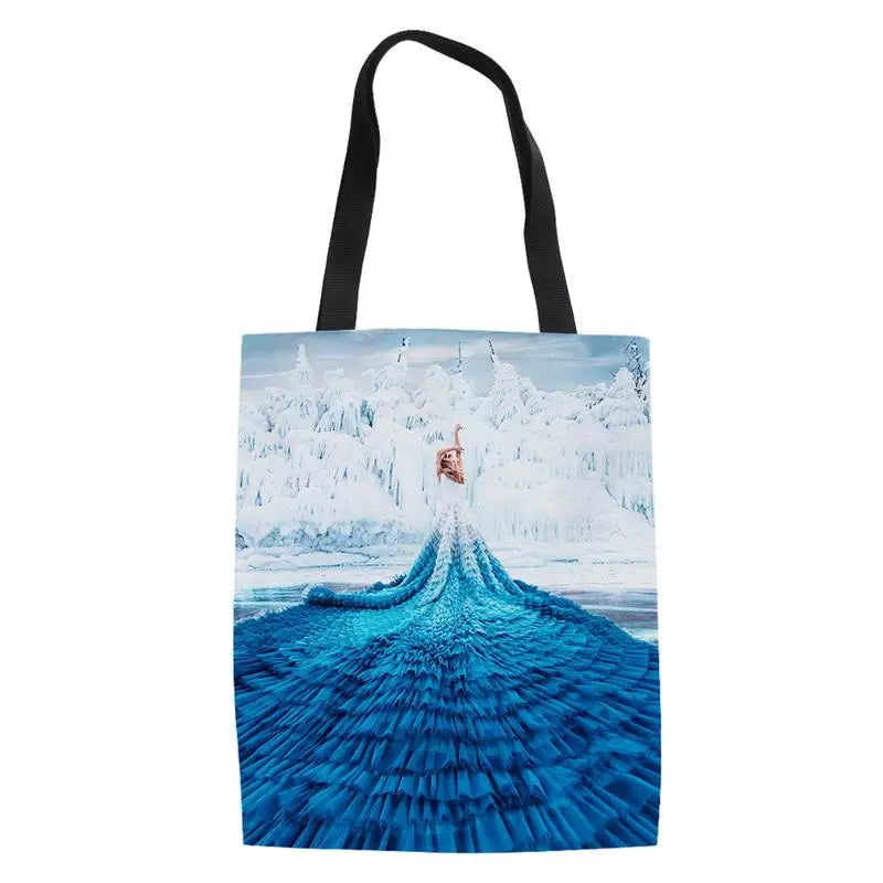 Casual Canvas Bag Women Beach Bags Girl Single Shoulder Shopping Tote Handbags L