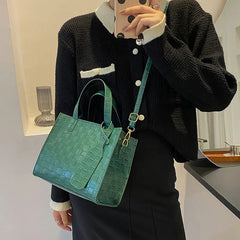 Soft Leather Shoulder Bag Autumn Square Solid Crossbody