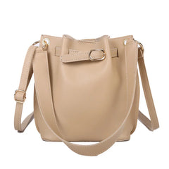 Vintage PU Leather Bucket Bag Women Shoulder Bags Large Capacity