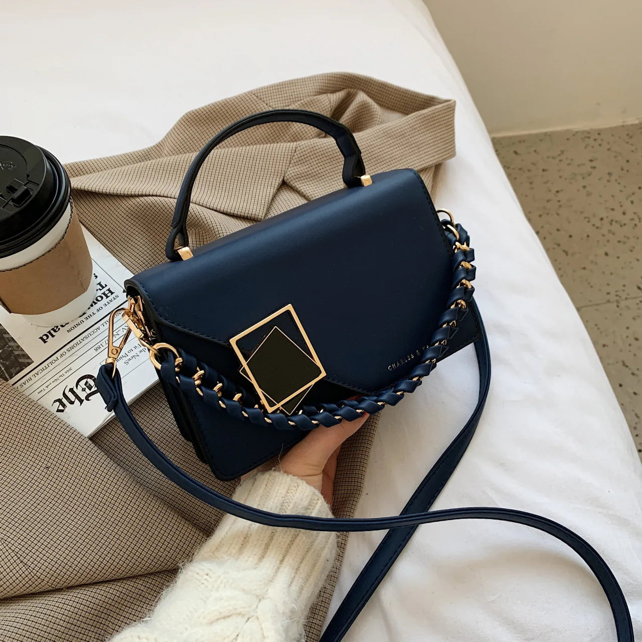 Women's Pu Leather Shoulder Crossbody Bag And Purses
