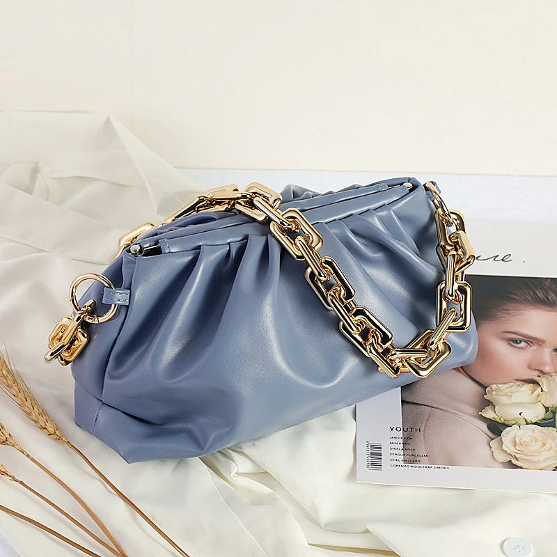 Cloud Bag Soft Leather Single Shoulder Purse Women Crossbody Handbag