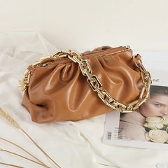Cloud Bag Soft Leather Single Shoulder Purse Women Crossbody Handbag