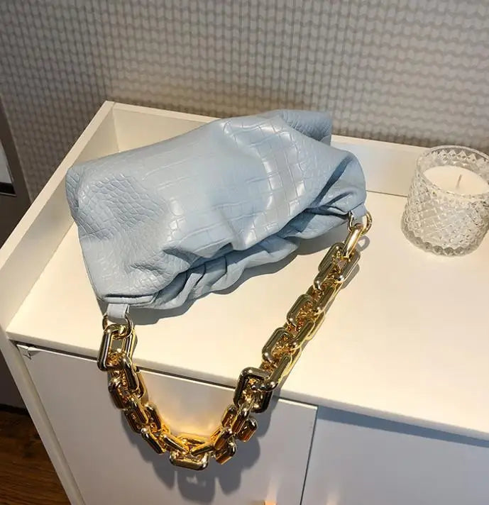 Cloud Bag Soft Leather Single Shoulder Purse Women Crossbody Handbag