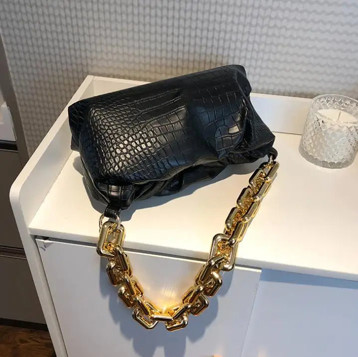 Cloud Bag Soft Leather Single Shoulder Purse Women Crossbody Handbag