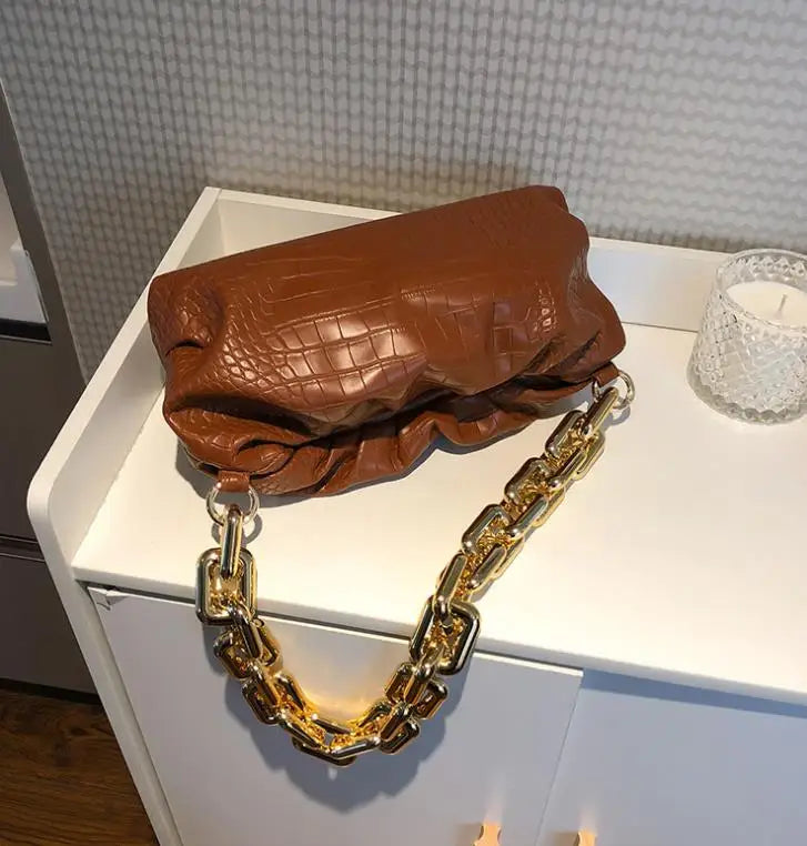 Cloud Bag Soft Leather Single Shoulder Purse Women Crossbody Handbag
