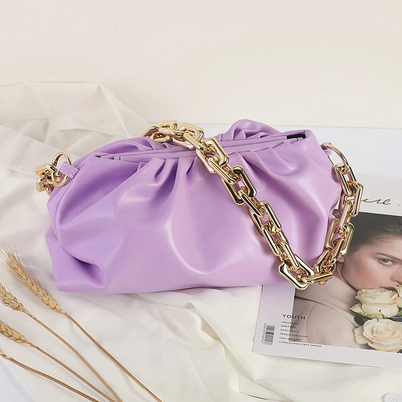 Cloud Bag Soft Leather Single Shoulder Purse Women Crossbody Handbag