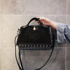 Studded Crossbody Bag for Women Leather Shoulder Handbag