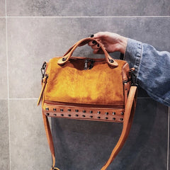 Studded Crossbody Bag for Women Leather Shoulder Handbag
