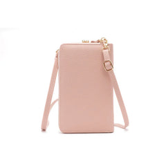 Crossbody Bag Touch Screen Cell Phone Purse Metal Leather Shoulder Strap Handbag